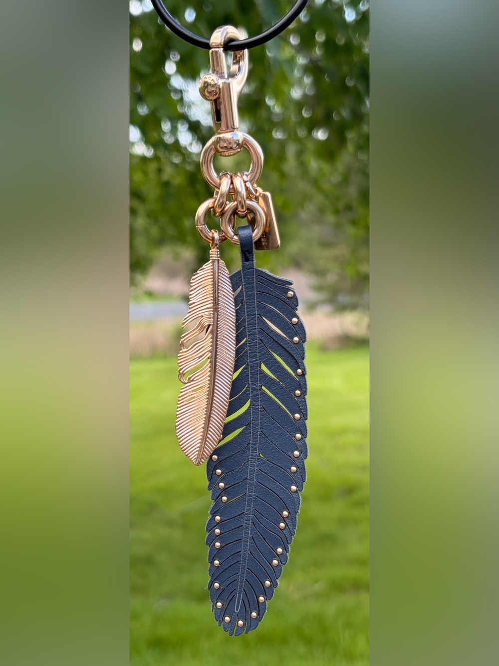 Coach Western Rivet Feather Bag Charm EUC - Picture 3 of 11